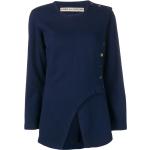 Blusas azules de lana de manga larga manga larga con cuello redondo vintage Comme des Garçons asimétrico talla S para mujer 