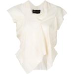 Blusas blancas de algodón sin mangas sin mangas con escote V vintage Comme des Garçons asimétrico talla M para mujer 