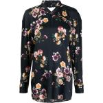 Blusas negras de viscosa de manga larga manga larga con hombros caídos floreadas Vivienne Westwood con motivo de flores para mujer 