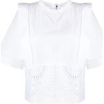 Blusas bordadas blancas de popelín manga corta con cuello redondo HUGO BOSS BOSS talla XL para mujer 
