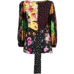 Blusas negras de seda de manga larga rebajadas manga larga con cuello redondo Dolce & Gabbana talla L para mujer 