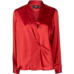 Blusas rojas de seda de manga larga rebajadas manga larga con escote V Paule Ka talla M para mujer 