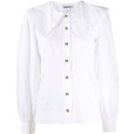 Blusas orgánicas blancas de algodón de manga larga tallas grandes manga larga Ganni talla XS de materiales sostenibles para mujer 