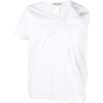 Blusas blancas de algodón con pliegues rebajadas manga corta Clásico asimétrico talla M para mujer 