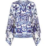 Blusas estampadas azul marino de seda con cuello redondo Dolce & Gabbana talla 3XL para mujer 