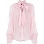 Blusas rosas de sintético de seda  con lazo para mujer 