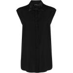 Blusas negras de poliester de seda  sin mangas Armani Emporio Armani con lazo talla L para mujer 