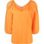 Blusas naranja de viscosa rebajadas tres cuartos con escote V STELLA McCARTNEY talla L para mujer 