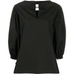 Blusas negras de algodón rebajadas tres cuartos Jil Sander con lazo talla XXS para mujer 