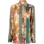 Blusas multicolor de seda de manga larga rebajadas manga larga floreadas Pierre-Louis Mascia con motivo de flores talla M para mujer 