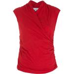 Blusas rojas de modal sin mangas sin mangas con escote V Amir Slama para mujer 