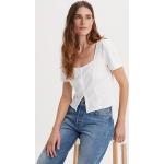Camisas blancas de algodón de manga corta manga corta con escote cuadrado LEVI´S talla L para mujer 