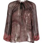 Blusas estampadas marrones de seda rebajadas Tie dye Ulla Johnson con lazo talla XS para mujer 
