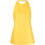 Blusas amarillas de algodón sin mangas rebajadas sin mangas con cuello redondo talla XL para mujer 