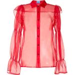 Blusas rojas de seda de manga larga rebajadas manga larga con volantes talla XS para mujer 