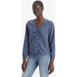 Blusas azules de poliester vintage floreadas LEVI´S talla S para mujer 
