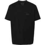 Camisetas estampada negras de poliester manga corta con cuello redondo con logo Patagonia talla XL de materiales sostenibles para hombre 