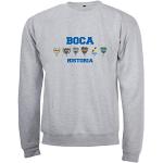 Boca Juniors – Sudadera de Cuello Redondo Boca Juniors Grey Historia Logos – Sudadera de Cuello Redondo – Unisex, Unisex Adulto, 5060672800433, Gris, Extra-Large