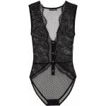 Camisetas negras de algodón con encaje  sin mangas con escote pronunciado de encaje Dolce & Gabbana para mujer 