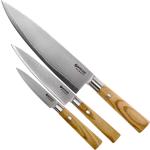 Juegos de cuchillos marrones de madera mediterráneo Böker 