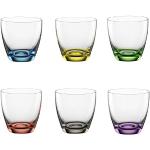 Bohemia Cristal 093 006 165 «Viva Colori» Juego de 6 vasos (aprox. 300 ml de cristal con base decorativa de colores en azul, amarillo, verde, rojo, gris ahumado, violeta