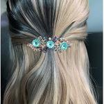 Pasadores turquesas de Diamantes para el cabello para mujer 