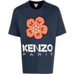 Camisetas azul marino de algodón de manga corta manga corta con cuello redondo con logo KENZO Flower con motivo de flores para hombre 