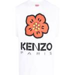 Camisetas blancas de algodón de manga corta manga corta con cuello redondo con logo KENZO Flower con motivo de flores para hombre 