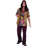 Disfraces marrones de hippie para fiesta hippie floreados Boland talla XL para hombre 