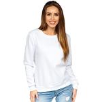BOLF Mujer Sudadera Cerrada Básica Pulóver Suéter Blusa Jersey Sudadera de Algodón Estilo Deportivo W01 Blanco S [A1A]