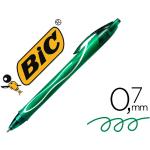 Boligrafo Bic Gelocity Quick Dry Retractil Tinta Gel Verde Punta De 0,7 Mm
