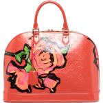 Llaveros rojos de charol con logo Louis Vuitton Alma con motivo de rosa para mujer 