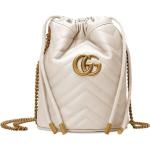 Bolsos saco blancos con logo Gucci Marmont para mujer 