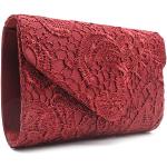 Bolsos rojos de tela de mano con estampados para fiesta vintage de encaje para mujer 