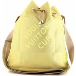 Bolsos saco amarillos de lona con logo Louis Vuitton para hombre 