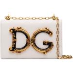 Bolsos blancos de piel de moda con logo Dolce & Gabbana para mujer 