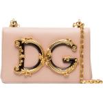Bolsos rosas de piel de moda con logo Dolce & Gabbana para mujer 