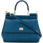 Bolsos al hombro estampados azules de piel con logo Dolce & Gabbana para mujer 