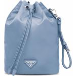 Bolsos azules de mano con estampados con logo Prada para mujer 