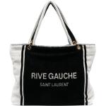 Bolsas negras de playa con logo Saint Laurent Paris Rive Gauche para mujer 