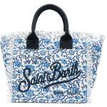 Bolsas azules de algodón de playa con logo MC2 SAINT BARTH para mujer 