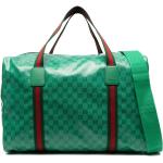 Bolsas verdes de piel de viaje con logo Gucci para hombre 