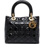 Bolsos negros de charol de moda con logo Dior para mujer 