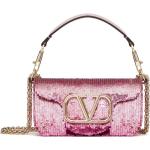 Bolsos rosas de plástico de moda Valentino Garavani con lentejuelas para mujer 