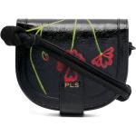 Bolsos satchel negros de piel rebajados plegables con logo Philosophy di Lorenzo Serafini con motivo de flores para mujer 