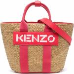 Bolsas rosas de paja de playa con logo KENZO Logo para mujer 