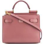 Bolsos rosas de piel de piel con logo Dolce & Gabbana para mujer 