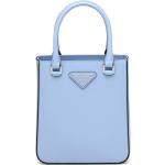 Bolsos azules celeste de moda con logo Prada para mujer 
