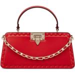 Bolsos rojos de piel de moda con logo Valentino Garavani para mujer 
