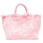 Bolsas rosas de algodón de playa con logo MC2 SAINT BARTH para mujer 